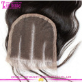 Brasileña de la armadura del pelo 3 parte cierre de la base de seda de calidad superior encierro de 3 maneras de la parte